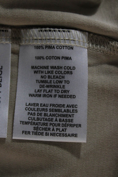 Robert Barakett Mens T-Shirt Beige Cotton Crew Neck Short Sleeve Size L