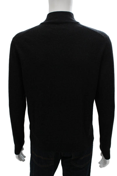 Black Brown 1826 Mens Merino Wool High Neck Pullover Long Sleeve Black Size 2XL