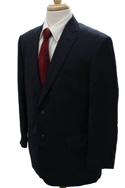 Pal Zileri Mens Blue Wool Blazer Button Closure Size 48