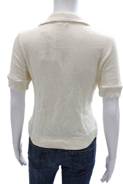 Madewell Womens Ivory Cotton Collared Short Sleeve Basic Polo Size S