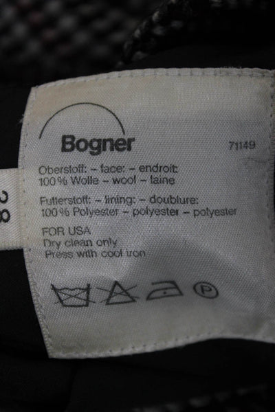 Bogner Women Plaid Wool Blazer Button Multi-Color Size 38