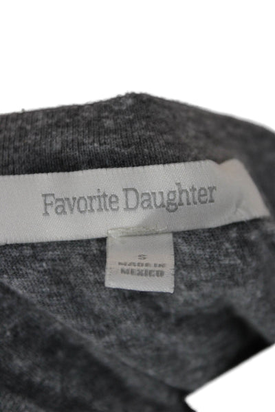 Favorite Daughter Women Cropped T-Shirt Gray Crew Neck Short Sleeve Size S
