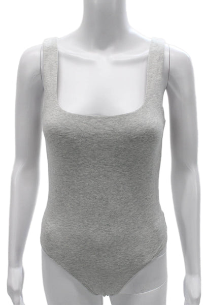Babaton Womens One Piece Bodysuit Gray Round Neck Sleeveless Size M