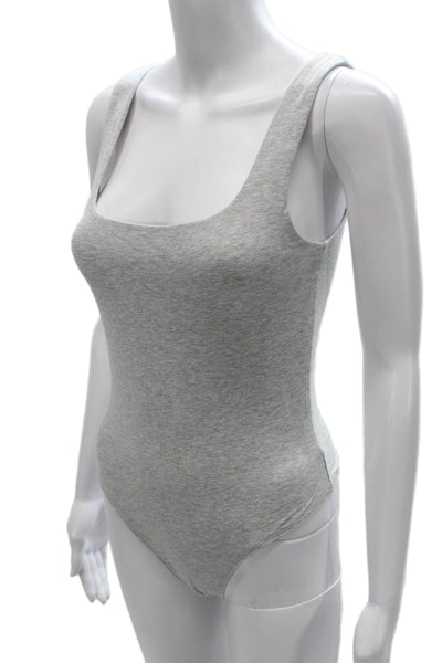 Babaton Womens One Piece Bodysuit Gray Round Neck Sleeveless Size M