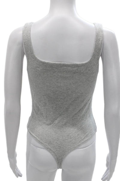 Babaton Womens One Piece Bodysuit Gray Round Neck Sleeveless Size M