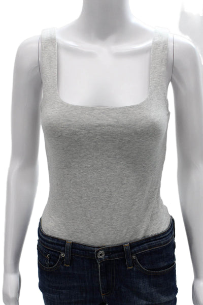 Babaton Womens One Piece Bodysuit Gray Round Neck Sleeveless Size M