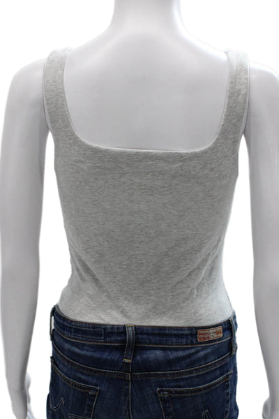 Babaton Womens One Piece Bodysuit Gray Round Neck Sleeveless Size M