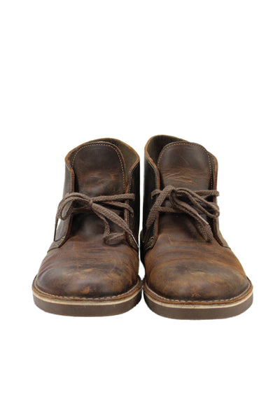 Clarks Mens Leather Lace Up Ankle Boots Shoes Dark Brown Size 10.5M