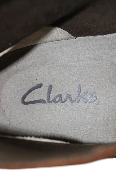 Clarks Mens Leather Lace Up Ankle Boots Shoes Dark Brown Size 10.5M
