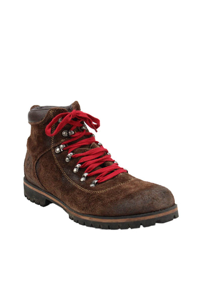 Timberland Mens Suede Lace Up Combat Boots Shoes Brown Size 13M