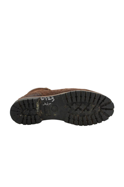Timberland Mens Suede Lace Up Combat Boots Shoes Brown Size 13M