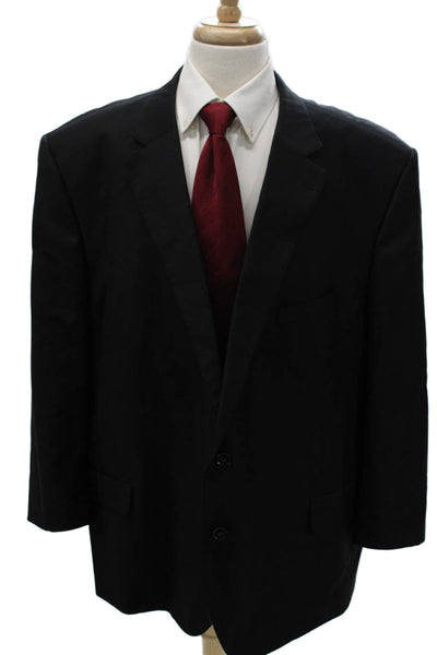 Peter Millar Mens Black Wool Suit Jacket Big & Tall Size 54