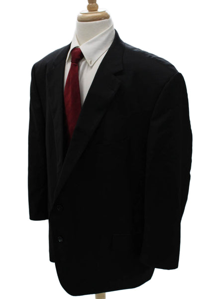 Peter Millar Mens Black Wool Suit Jacket Big & Tall Size 54