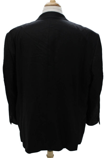 Peter Millar Mens Black Wool Suit Jacket Big & Tall Size 54