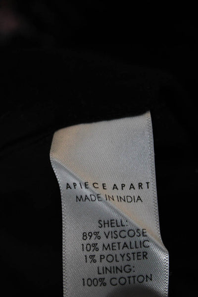 Apiece Apart Womens Black Viscose Long Sleeve Round Neck Jumpsuit Size 0