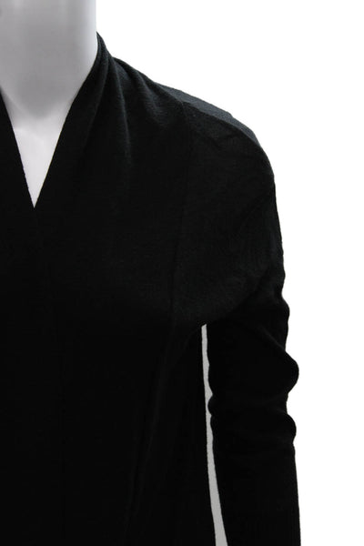 Zara Knit Women Cardigan V-Neck Long Sleeve Black Viscose Size S