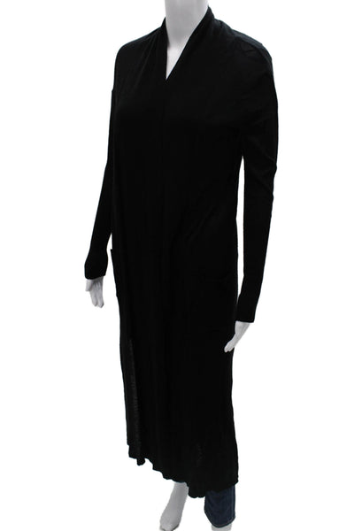 Zara Knit Women Cardigan V-Neck Long Sleeve Black Viscose Size S