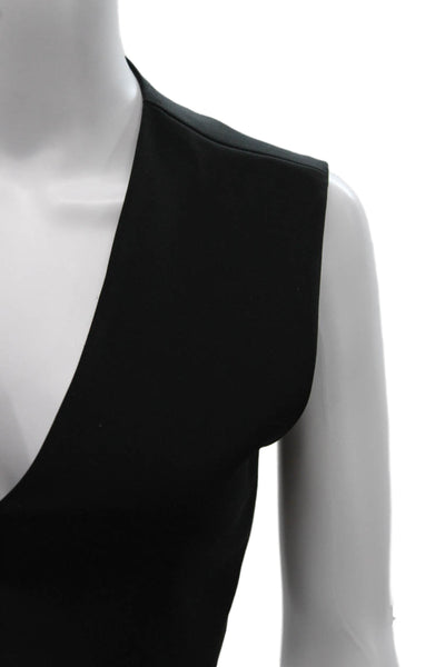 Zara Woman Women Cropped Tank Black V-Neck Polyester Sleeveless Size S