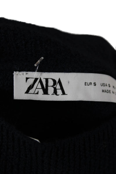 Zara Women Blue Wool Turtleneck Pullover Sweater Long Sleeve Size S