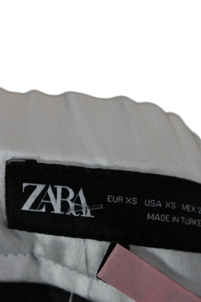 Zara Womens Dress Pants Black Drawstring Polyester Solid Size XS