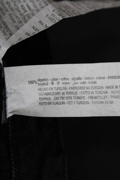 Zara Women Straight Jeans Black High Rise 100% Cotton Size 2