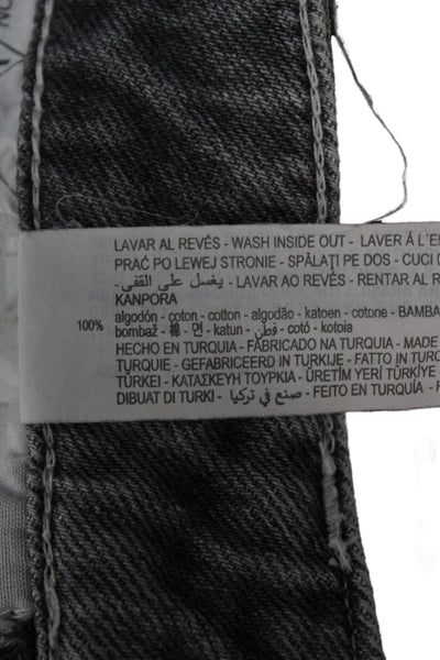 Zara Womens Cut-Off Cotton Shorts Gray Button Size 2