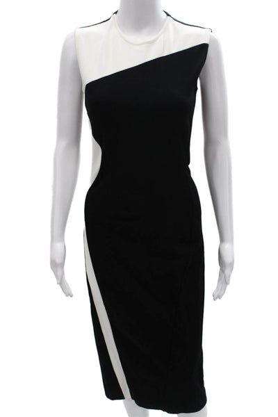 Stella McCartney Women Black Pencil Dress Sleeveless Knee Length Rayon Size 42