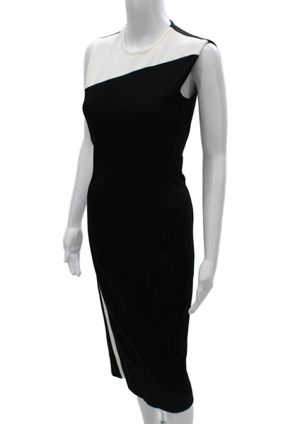 Stella McCartney Women Black Pencil Dress Sleeveless Knee Length Rayon Size 42