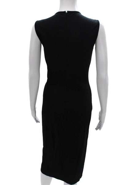 Stella McCartney Women Black Pencil Dress Sleeveless Knee Length Rayon Size 42