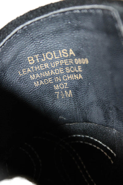 Boutique 9 Womens Suede Jolisa Cowboy Ankle Boots Black Size 7.5 Medium