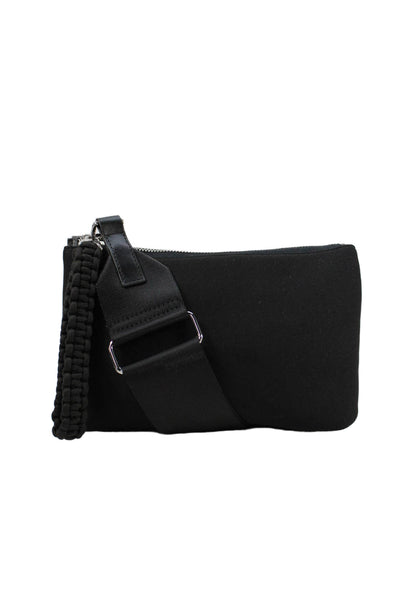 Athleta Women's Zip Closure Attach Coin Purse Black Crossbody Handbag