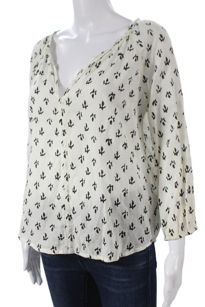 Velvet by Graham & Spencer Womens Tunic White V-Neck 3/4 Sleeve Size S