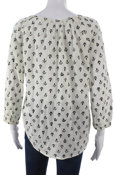 Velvet by Graham & Spencer Womens Tunic White V-Neck 3/4 Sleeve Size S