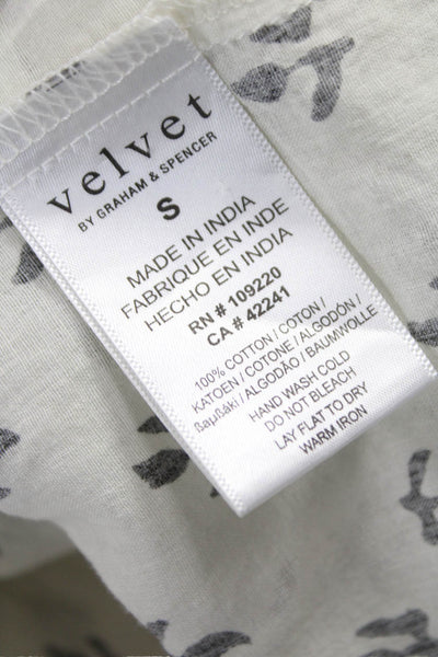 Velvet by Graham & Spencer Womens Tunic White V-Neck 3/4 Sleeve Size S