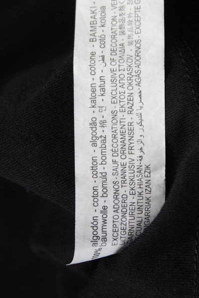 Zara Womens Basic Sleeveless Cotton Crew Neck T-Shirt Black Size S