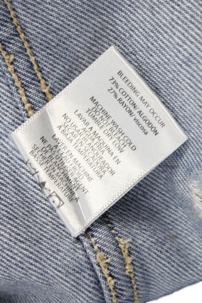 Hidden Women Basic Jacket Blue Button Cotton Long Sleeve Size XS