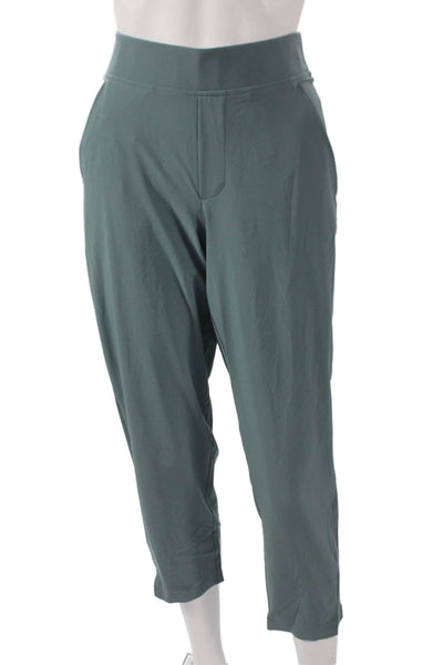 Athleta Womens Cropped Pants Green Pull On Petite Size S
