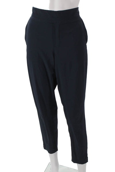 Athleta Women Ankle Pants Pull On Blue Polyester Solid Size 4