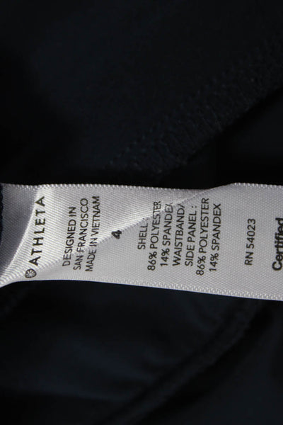 Athleta Women Ankle Pants Pull On Blue Polyester Solid Size 4