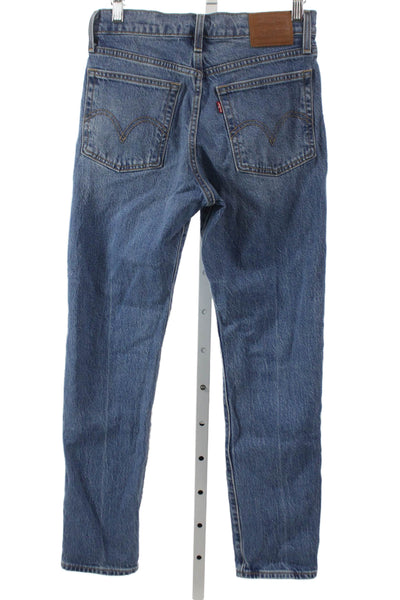 Levis Women Slim Jeans Blue Cotton Blend Size 26