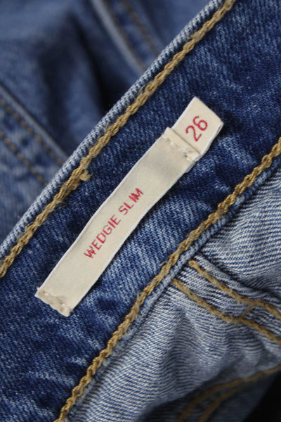 Levis Women Slim Jeans Blue Cotton Blend Size 26