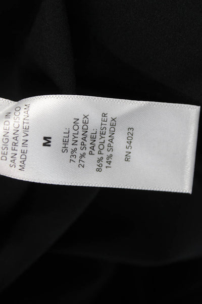 Athleta Womens Sleeveless Tunic Button-Up Black Nylon Collared Size M