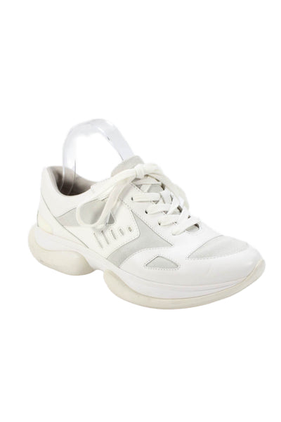 Tory Sport Women's Leather Lace Up Rubber Sole Sneakers White Size 8