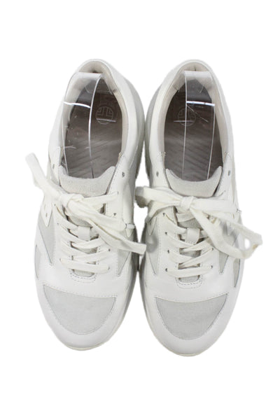 Tory Sport Women's Leather Lace Up Rubber Sole Sneakers White Size 8
