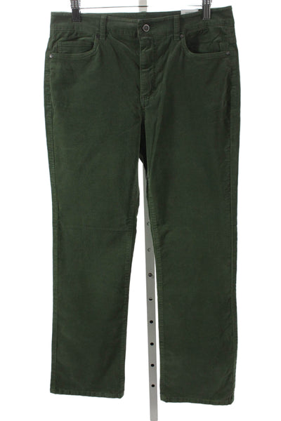 J. Mclaughlin Womens Chino Pants Green Cotton Button Size 8