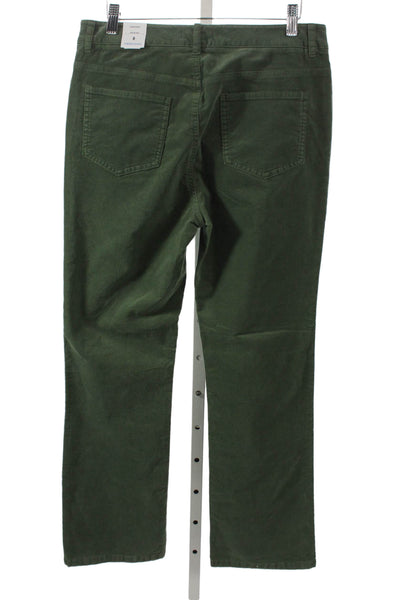 J. Mclaughlin Womens Chino Pants Green Cotton Button Size 8