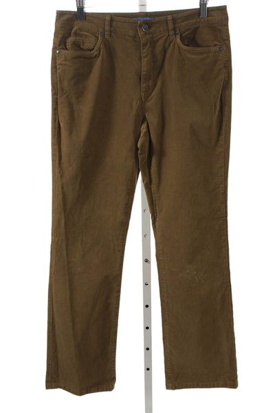 J. Mclaughlin Womens Chino Pants Brown Cotton Button Size 8