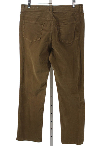 J. Mclaughlin Womens Chino Pants Brown Cotton Button Size 8
