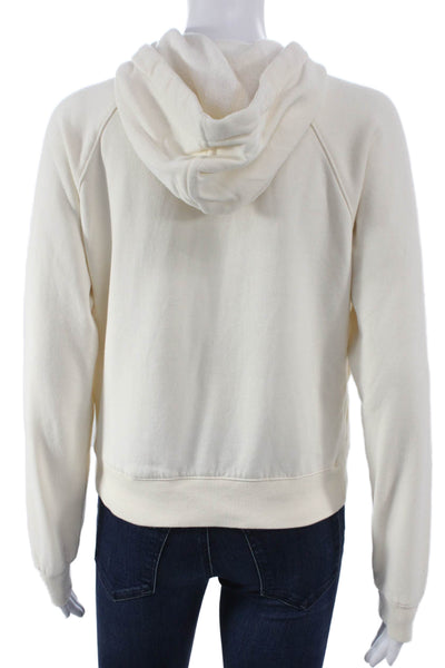 Marine Layer Womens Pullover Hoodie Ivory Cotton Long Sleeve Crew Neck Size S