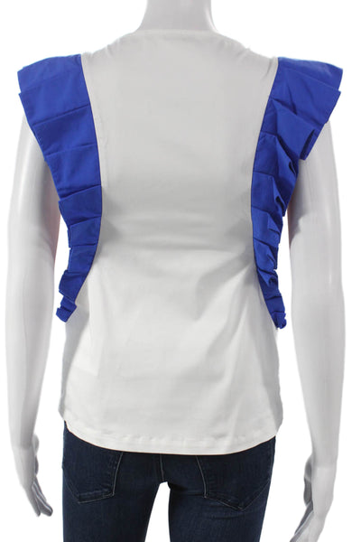Katharine Kidd Womens Basic Cotton Crew Neck Cap Sleeve Blouse Size 2